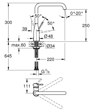 GROHE Essence Jednouchwytowa bateria zlewozmywakowa-30269DC0