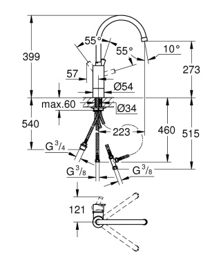 GROHE FEEL Jednouchwytowa bateria zlewozmywakowa-31202000