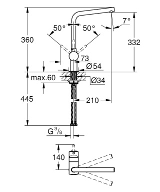 GROHE Minta Jednouchwytowa bateria zlewozmywakowa-31375000