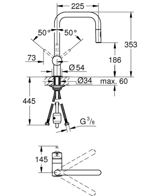 GROHE Minta Jednouchwytowa bateria zlewozmywakowa-32322A02