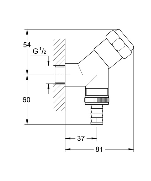 GROHE WAS® ZAWÓR PRZYŁĄCZENIOWY 1/2″-41010000