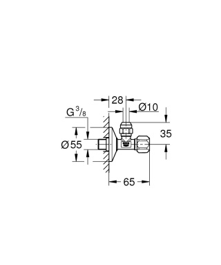 GROHE ZAWÓR KĄTOWY 3/8″-22053000