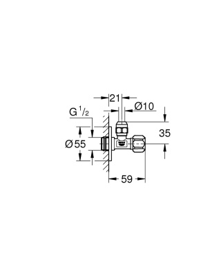 GROHE ZAWÓR KĄTOWY, DN 15-22023000