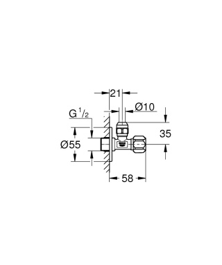 GROHE ZAWÓR KĄTOWY, DN 15-22029000