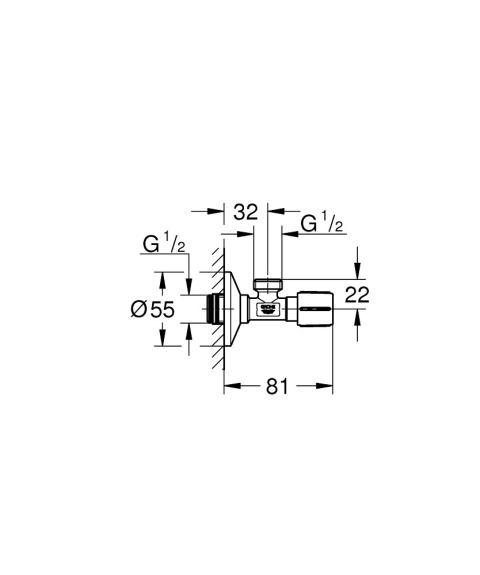 GROHE ZAWÓR KĄTOWY, DN 15-22043000