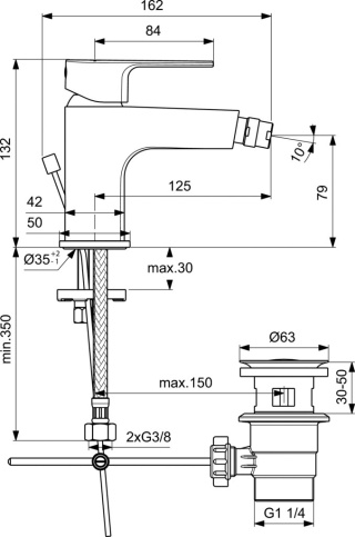 IDEALSTANDARD CERAFINE D bateria bidetowa stojąca-BC492