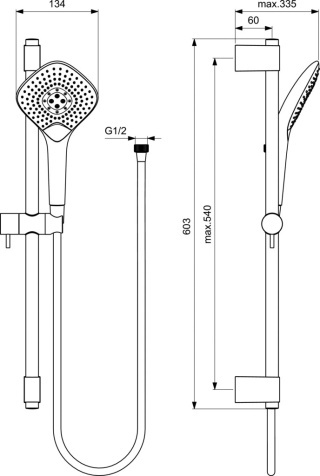 IDEALSTANDARD IDEALRAIN EVOJET zestaw natryskowy diamond-B1762