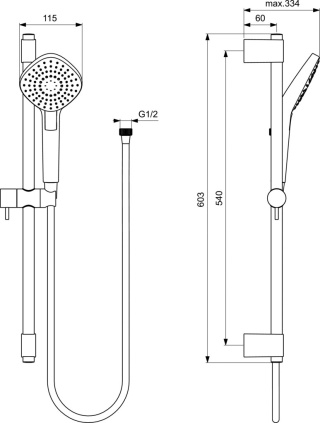 IDEALSTANDARD IDEALRAIN EVO zestaw natryskowy diamond-B2234