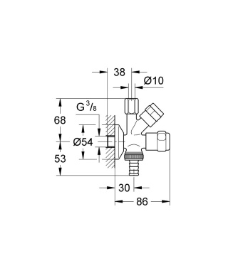 GROHE WAS® ZAWÓR KĄTOWY, KOMBINOWANY 3/8″-41070000