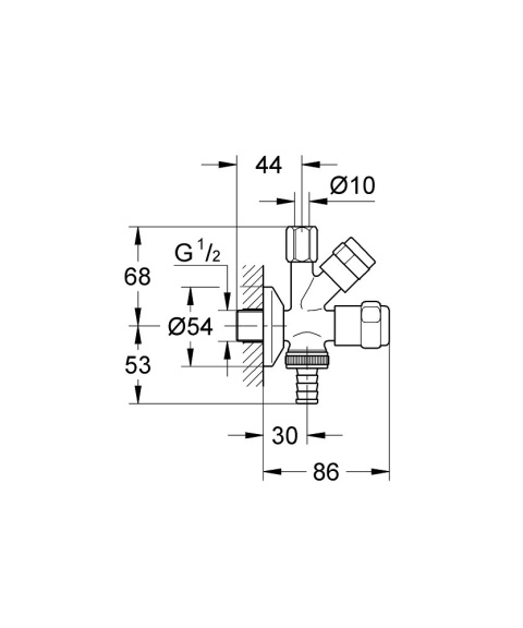 GROHE WAS ZAWÓR KĄTOWY, KOMBINOWANY, 1/2″-41073000