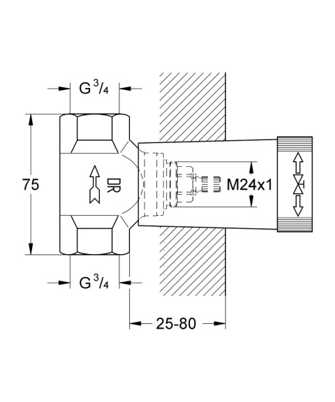 GROHE ZAWÓR PODTYNKOWY, 3/4″-29802000