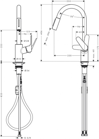 HANSGROHE Focus M41 Jednouchwytowa bateria kuchenna 240-31815800