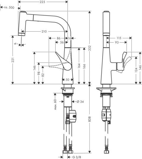 HANSGROHE Metris M71 Jednouchwytowa bateria kuchenna-14834000