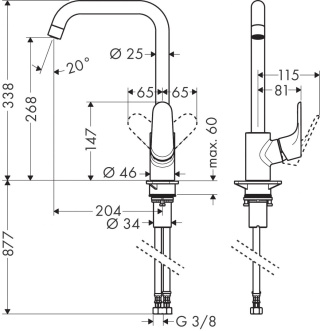 HANSGROHE Focus M41 Jednouchwytowa bateria kuchenna-31820800