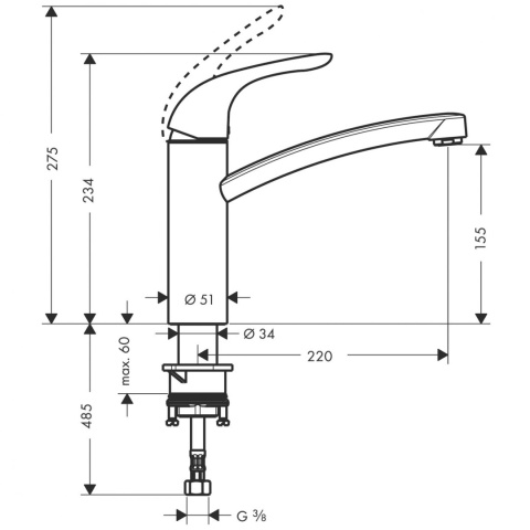 HANSGROHE Focus M41 Jednouchwytowa bateria kuchenna-31780000