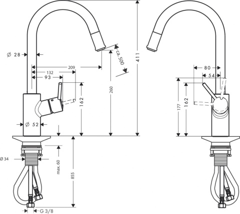 HANSGROHE Talis M52 Jednouchwytowa bateria kuchenna-14872000