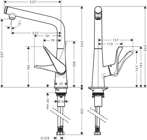 HANSGROHE Metris Select M71 Jednouchwytowa bateria kuchenna-14883000