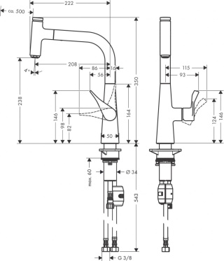 HANSGROHE Metris Select M71 Jednouchwytowa bateria kuchenna-14857800