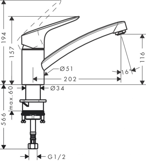 HANSGROHE Logis M31 Jednouchwytowa bateria kuchenna-71830000