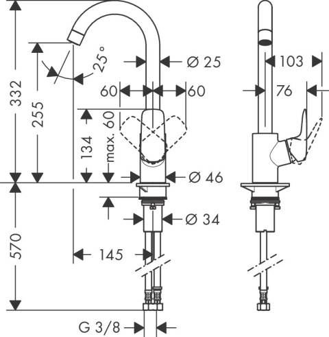 HANSGROHE Logis M31 Jednouchwytowa bateria kuchenna-71835000