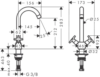 HANSGROHE Logis M32 2-uchwytowa bateria kuchenna-71285000