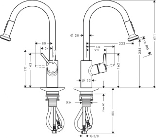 HANSGROHE Talis M52 Jednouchwytowa bateria kuchenna-14877000