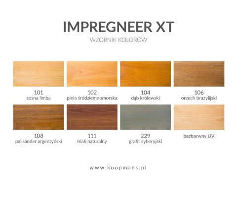 KOOPMANS IMPREGNEER XT - Koloryzująca lakierobejca z funkcją impregnacji (1L)