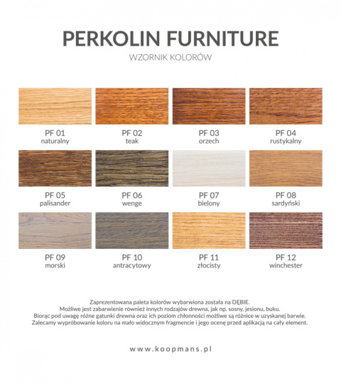 KOOPMANS PERKOLIN FURNITURE - Koloryzująca bejca olejowa (0.75L)