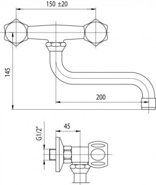 VALVEX CLASS Bateria kuchenna ścienna-2446020