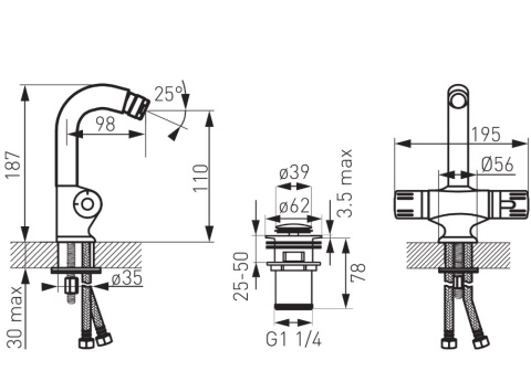 FERRO Bateria bidetowa | Termostatyczna - TA6