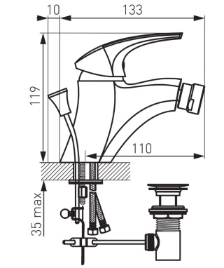 FERRO Bateria bidetowa stojąca | Metalia 57 - 57011.0