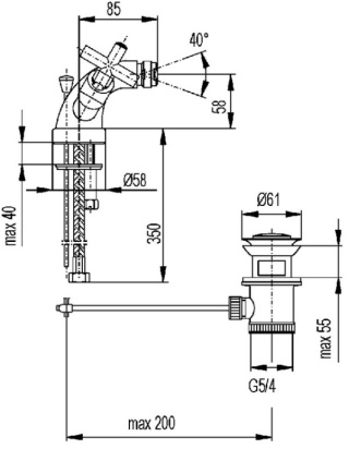 KFA SYMETRIC Bateria dwuuchwytowa, bidetowa - 347-015-00