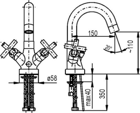 KFA SYMETRIC Bateria umywalkowa - 342-315-00