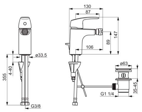 ORAS Safira 1018F Bateria bidetowa