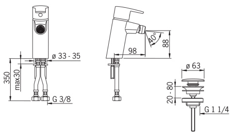 ORAS Cubista 2818F Bateria bidetowa