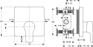 IDEALSTANDARD ATTITUDE Bateria natryskowa podtynkowa - A4757