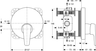 IDEALSTANDARD CERASPRINT Bateria natryskowa podtynkowa - A5724