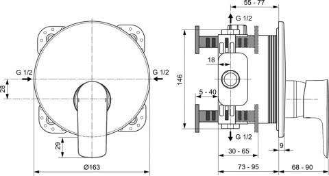 IDEALSTANDARD CONNECT AIR Bateria natryskowa podtynkowa - A7034