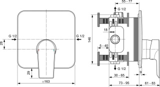 IDEALSTANDARD EDGE Bateria natryskowa podtynkowa - A7123