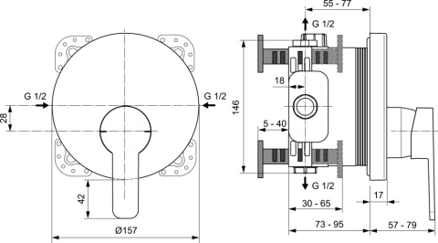 IDEALSTANDARD GIO Bateria natryskowa podtynkowa - A6278