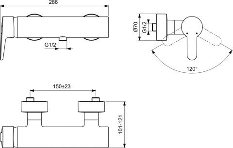 IDEALSTANDARD CONNECT BLUE Bateria natryskowa ścienna - B9924