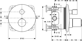 IDEALSTANDARD MELANGE Bateria natryskowa termostatyczna - A4721