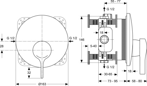 IDEALSTANDARD MELANGE Bateria natryskowa podtynkowa - A4719