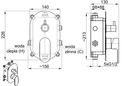 KFA HALIT Zestaw podtynkowy - 4829-501-00