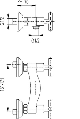 KFA SYMETRIC Bateria dwuuchwytowa, natryskowa - 346-010-00