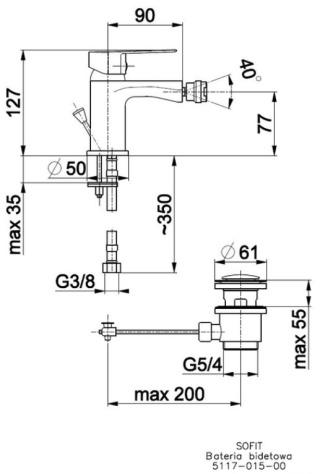 KFA SOFIT Bateria bidetowa - 5117-015-00