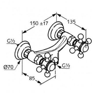 KLUDI Adlon Bateria natryskowa DN 15 - 516104520