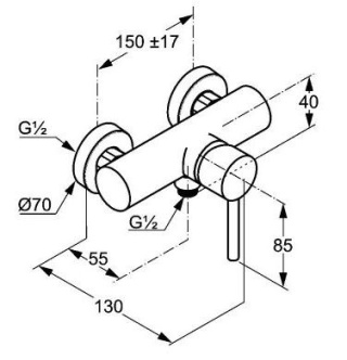 KLUDI Bozz Jednouchwytowa bateria natryskowa DN 15 - 388310576