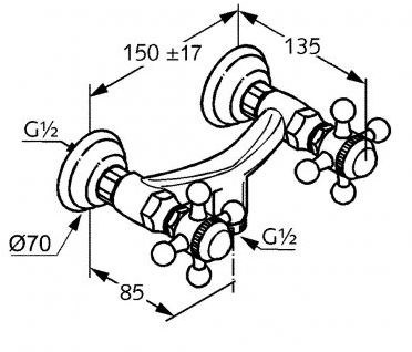 KLUDI Adlon Bateria natryskowa DN 15 - 516100520