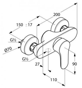 KLUDI Objekta Jednouchwytowa bateria natryskowa DN 15 - 327640575